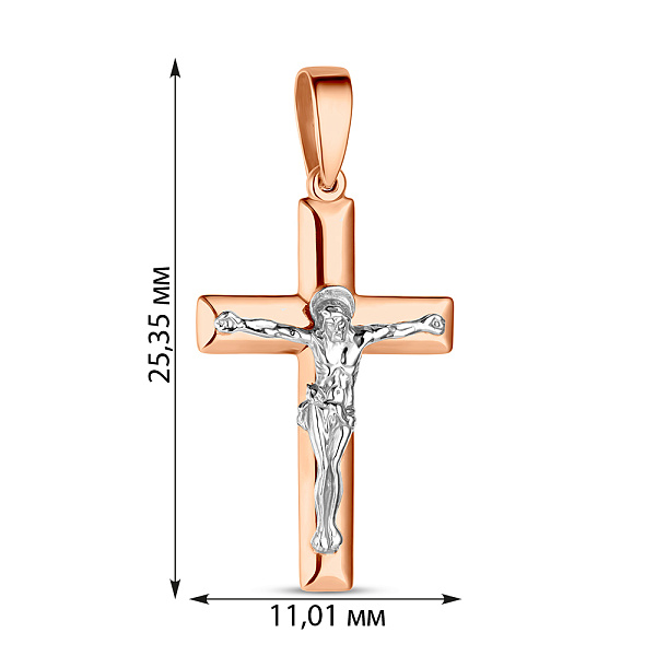 Золотой нательный крестик с распятием (арт. 501040) – изображение 2
