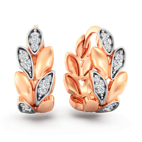 Золоті сережки Гілочка з фіанітами (арт. 111283) – зображення 1