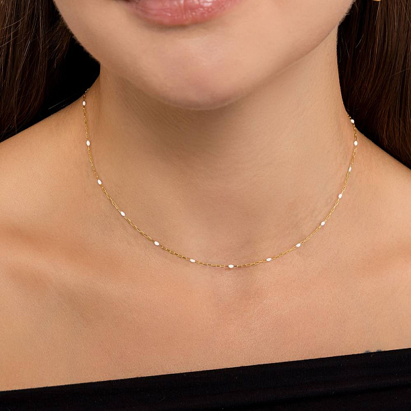 Кольє Francelli з жовтого золота з емаллю (арт. 352860/1жеб) – зображення 3