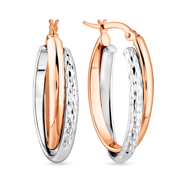 Сережки из красного и белого золота (арт. 107066/30кб) – изображение 1