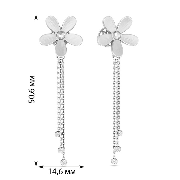 Сережки з білого золота Francelli (арт. 1101133б) – зображення 4