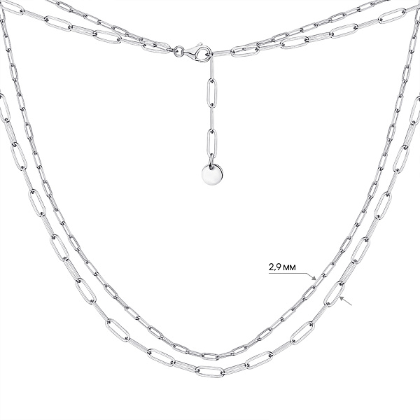 Багатошарове кольє Trendy Style зі срібла (арт. 7507/2014) – зображення 3