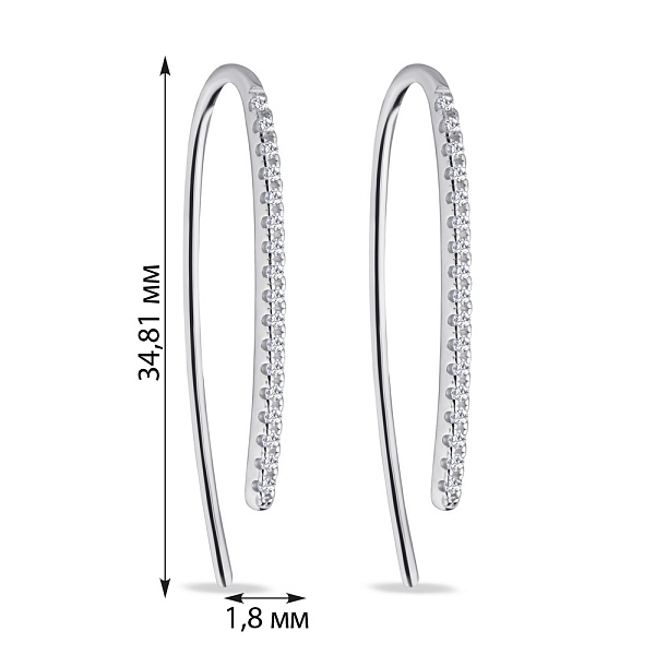 Сережки серебряные с фианитами (арт. 7502/21052р) – изображение 2