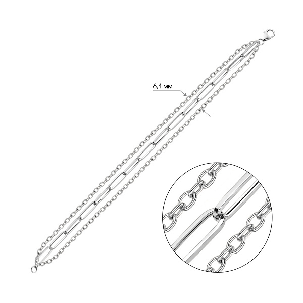 Браслет из белого золота Звенья (арт. 3261025б) – изображение 2