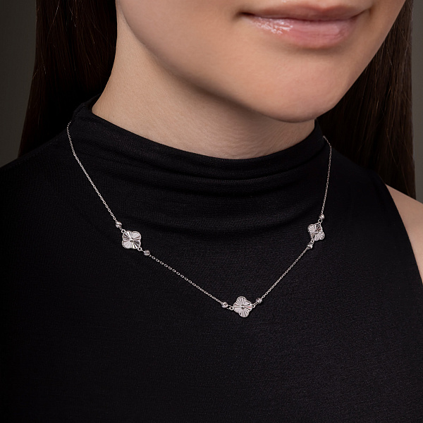 Колье из белого золота (арт. 352438/10б) – изображение 2