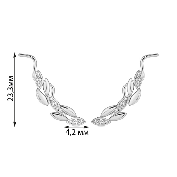 Золоті сережки клаймбери Колосок з діамантами (арт. С011787005б) – зображення 2