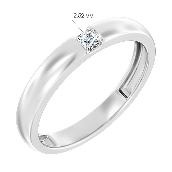 Кольцо из белого золота с бриллиантом (арт. К011167005б) – изображение 2