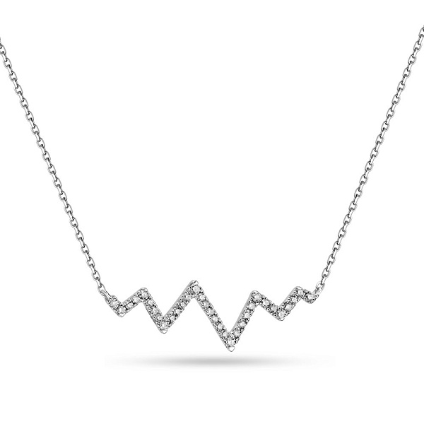 Колье из белого золота Пульс с бриллиантами (арт. Ц341285010б) – изображение 1