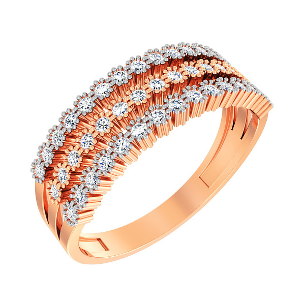 Золота каблучка з фіанітами (арт. 140441) – зображення 1