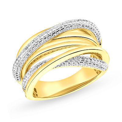 Массивное кольцо из серебра с желтым родированием  (арт. 7501/5611ж)