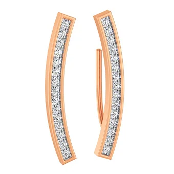 Золоті сережки-клаймбери з фіанітами (арт. 110447)