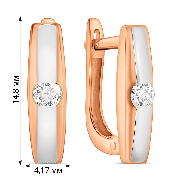 Серьги из красного золота с фианитами (арт. 111058) – изображение 2