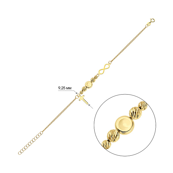 Браслет из желтого золота с подвеской (арт. 325413ж) – изображение 4