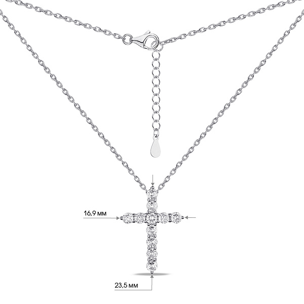 Колье из серебра Крестик с фианитами (арт. 7507/1688) – изображение 3