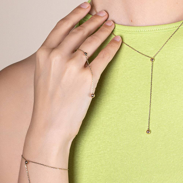 Золоте кольє Fly з регульованим розміром (арт. 352373/1) – зображення 3