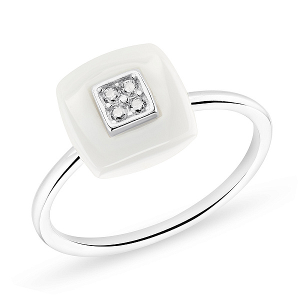 Кольцо из серебра с керамикой и фианитами (арт. 7501/5547кмб) – изображение 1