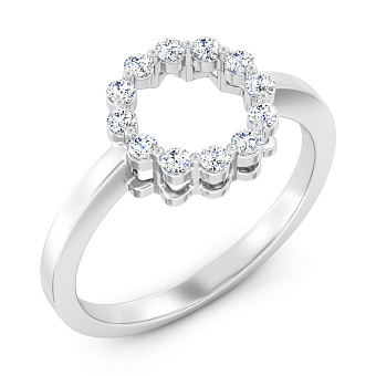 Каблучка з білого золота з діамантами (арт. К011538020б)