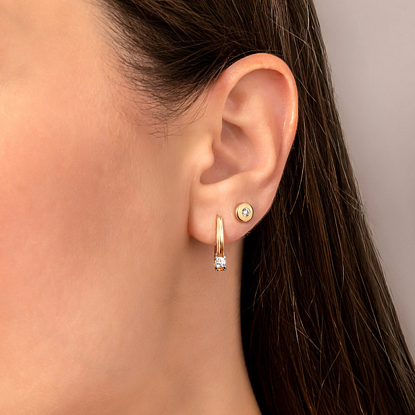 Сережки-пусети з золота з діамантами (арт. 2104886201) – зображення 2