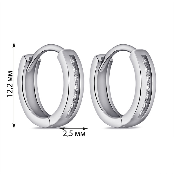 Серебряные серьги с дорожкой из фианитов (арт. 7502/9410/10) – изображение 2