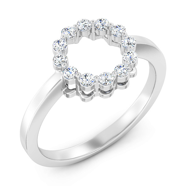 Кольцо из белого золота с бриллиантами  (арт. К011538020б) – изображение 1