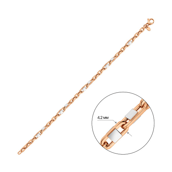 Золотий браслет з родіюванням (арт. 326479р) – зображення 7