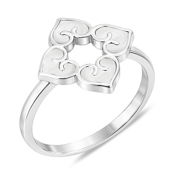 Фото Серебряное кольцо Цветок с перламутром (арт. 7501/8336п)