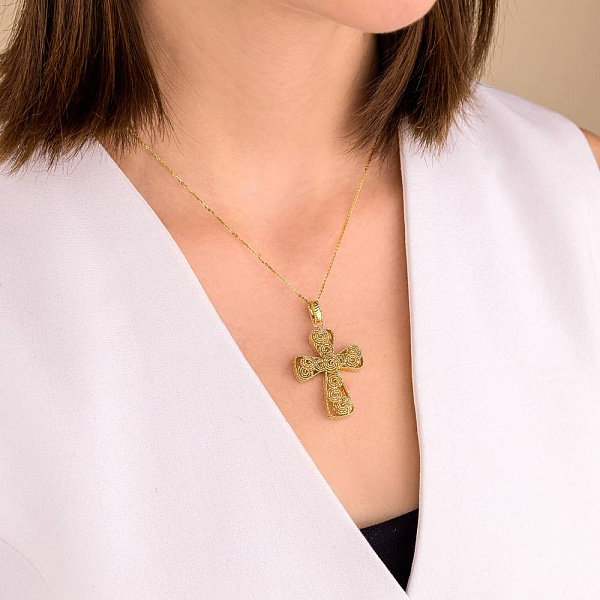 Крестик Francelli из желтого золота (арт. 424848ж) – изображение 2