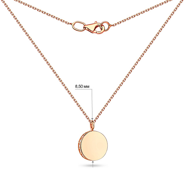 Золоте кольє в червоному кольорі металу з фіанітами (арт. 351566) – зображення 3