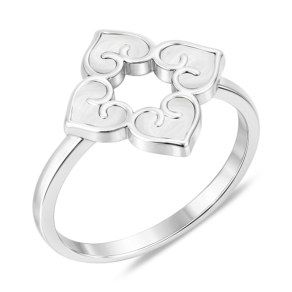 Серебряное кольцо Цветок с перламутром (арт. 7501/8336п) – изображение 1
