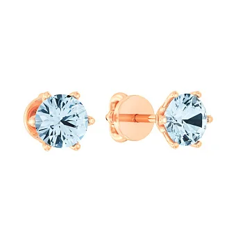 Золоті сережки пусети з топазом (арт. 110341Пг)