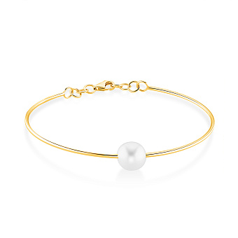 Фото Браслет золотий в жовтому кольорі металу з перлиною (арт. 324020жпрлб)