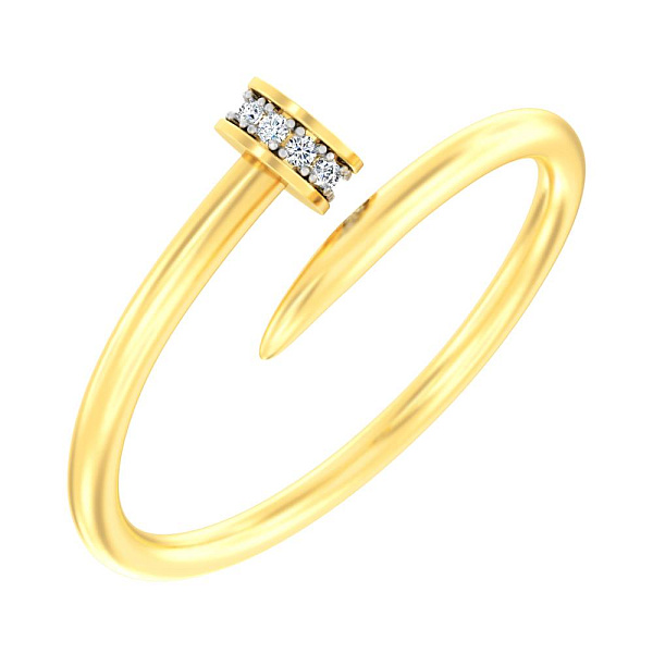 Кольцо из желтого золота «Гвоздь» с фианитами (арт. 141175ж) – изображение 1