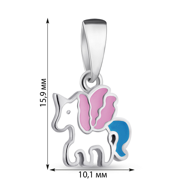 Серебряный подвес с эмалью (арт. 7503/1065ецвпю) – изображение 2