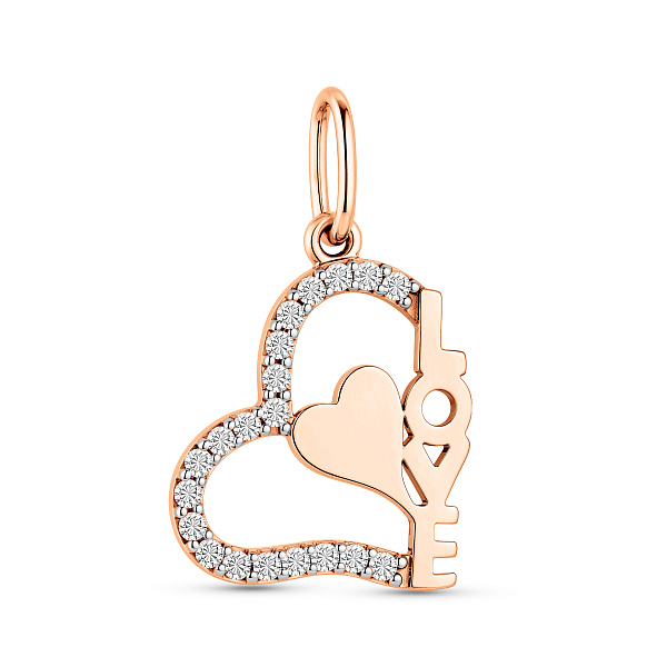 Золотая подвеска Love с фианитами (арт. 440530) – изображение 1