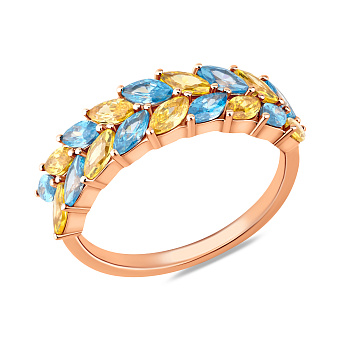 Фото Золота каблучка Колосок з фіанітами (арт. 141339гж)