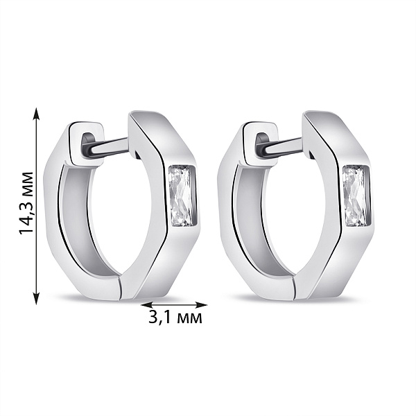 Серебряные серьги с фианитами (арт. 7502/9402) – изображение 2
