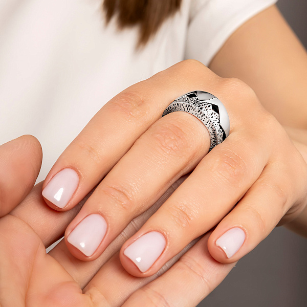 Каблучка з білого золота  Francelli (арт. е156649б) – зображення 3