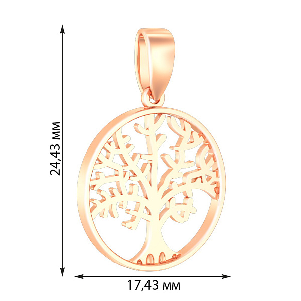 Золота підвіска без каменів (арт. 440606) – зображення 3