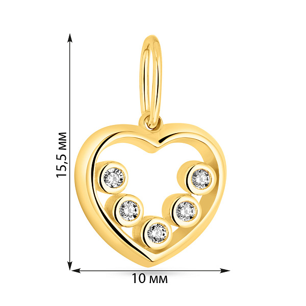 Подвес из желтого золота с фианитами (арт. 424584ж) – изображение 2