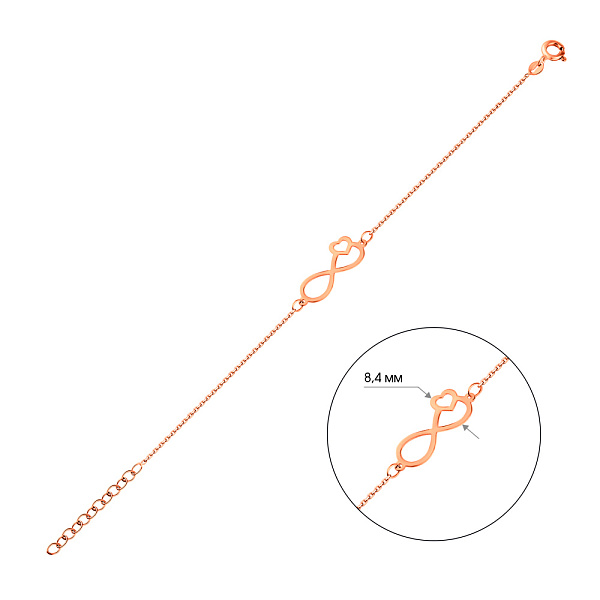 Браслет из красного золота Бесконечность (арт. 326518) – изображение 5