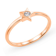 Кольцо Звезда из золота с фианитом (арт. 155557)
