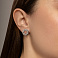 Серебряные пусеты с фианитами (арт. 7518/7268) – изображение 2