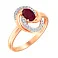 Золота каблучка з рубіном і діамантами (арт. К011050р) – зображення 1