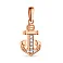 Підвіс з червоного золота "Якір" з фіанітами  (арт. 424450) – зображення 1