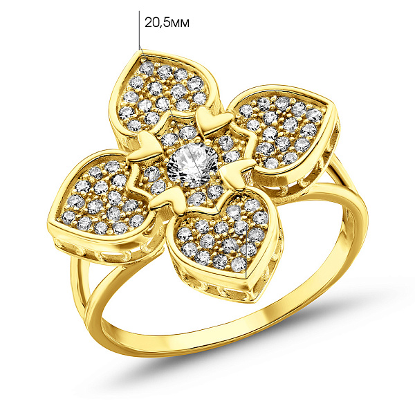 Золотое кольцо с фианитами (арт. 156542/20ж) – изображение 2