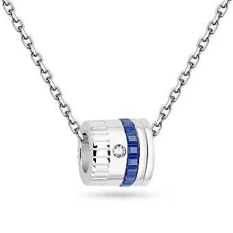 Кольє зі срібла з керамікою і фіанітом (арт. 7507/1420крc)