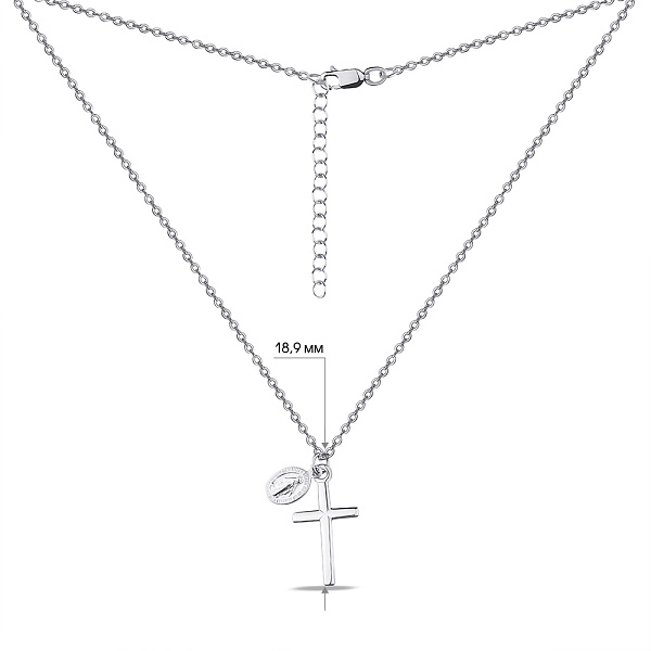 Серебряное колье Крестик без камней (арт. 7507/1791) – изображение 3