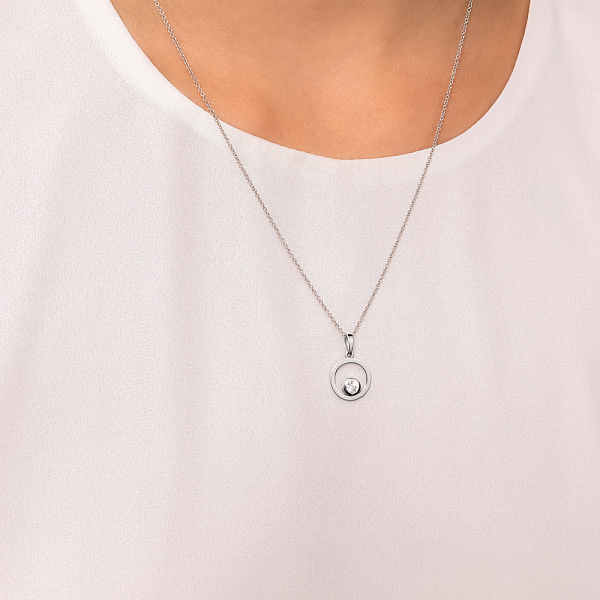 Золотая подвеска с фианитом (арт. 440432б) – изображение 3