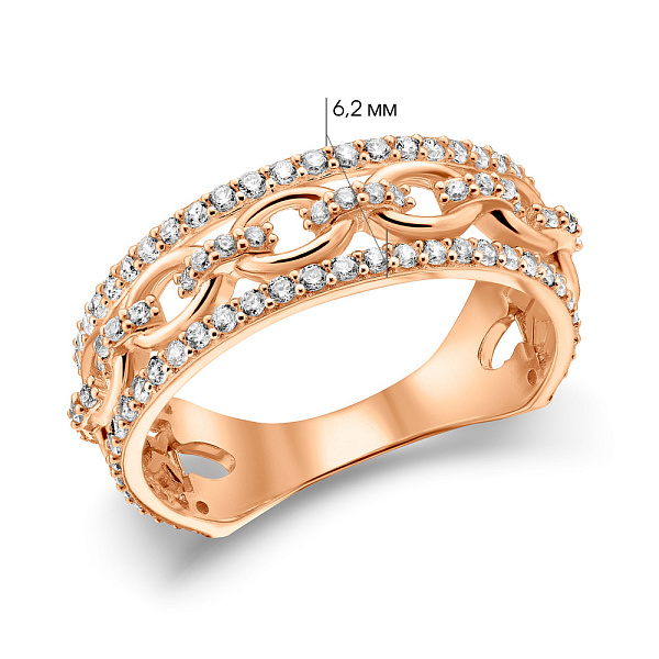 Золота каблучка Ланки з фіанітами (арт. 156395) – зображення 4