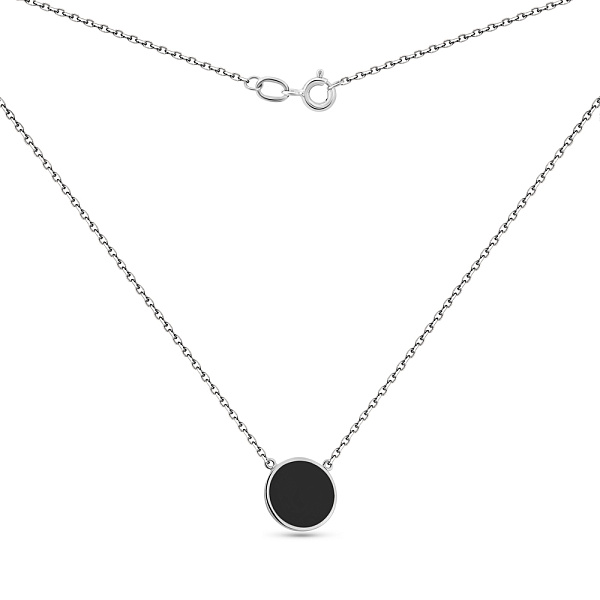 Кольє Лýна з білого золота з емаллю (арт. 361257беч) – зображення 2